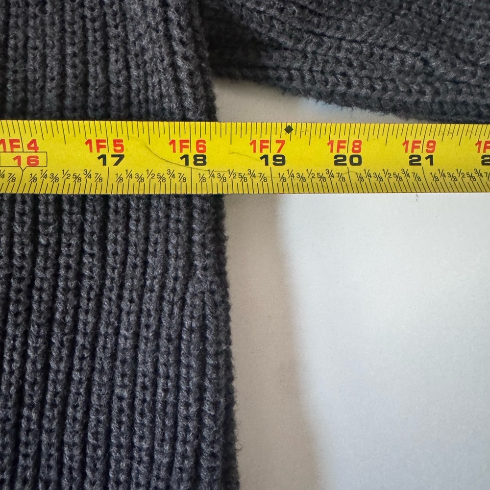 Quince Organic Cotton Gray Sweater Chunky Fisherman Crew Rib Ribbed Knit Size M - Picture 10 of 12